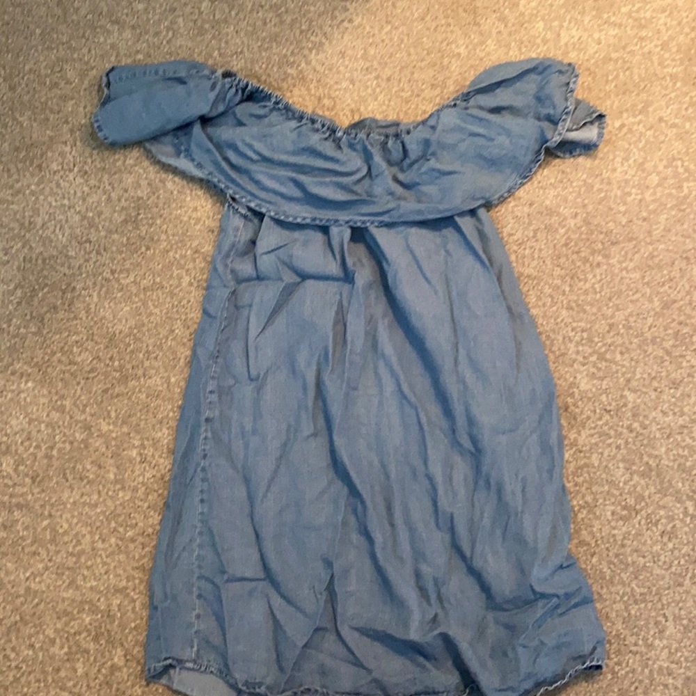 Off the shoulder denim dress